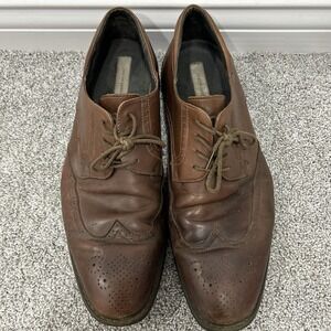 Joseph Abboud Brown Leather Wingtip Oxford Lace-Up Derby Dress Shoes Sz 11 1/2 D